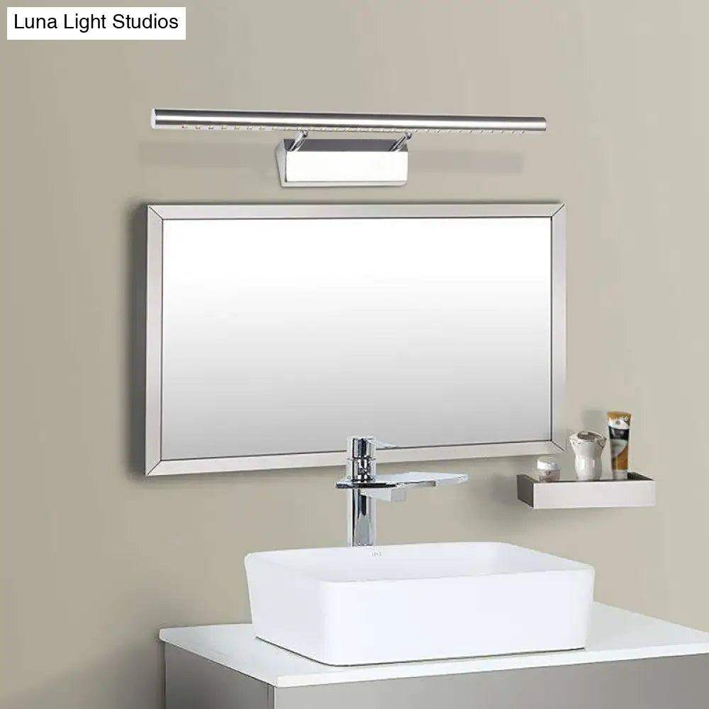 DecorBites™ LED Bathroom Wall Lamp in Chrome - Cylinder Vanity Lighting with Warm/White Light, 10"/16" L