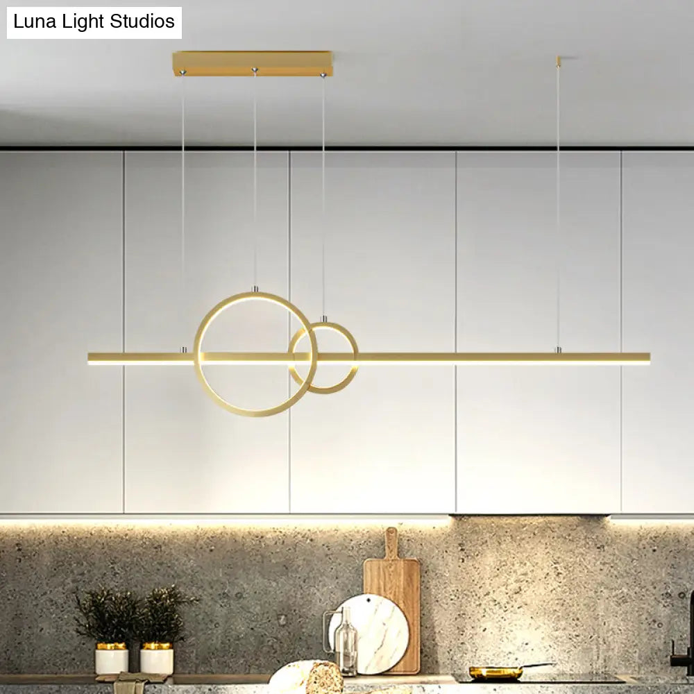 DecorBites™ LED Circle and Line Suspension Lamp for Restaurants - Simple and Stylish Metal Light Fixture
