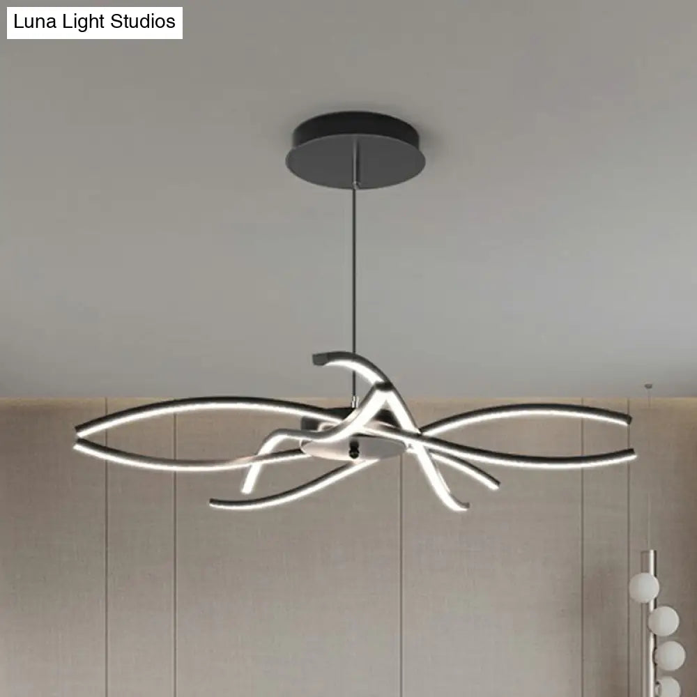 DecorBites™ LED Floral Chandelier: Elegant Metallic Simplicity for Living Room Lighting