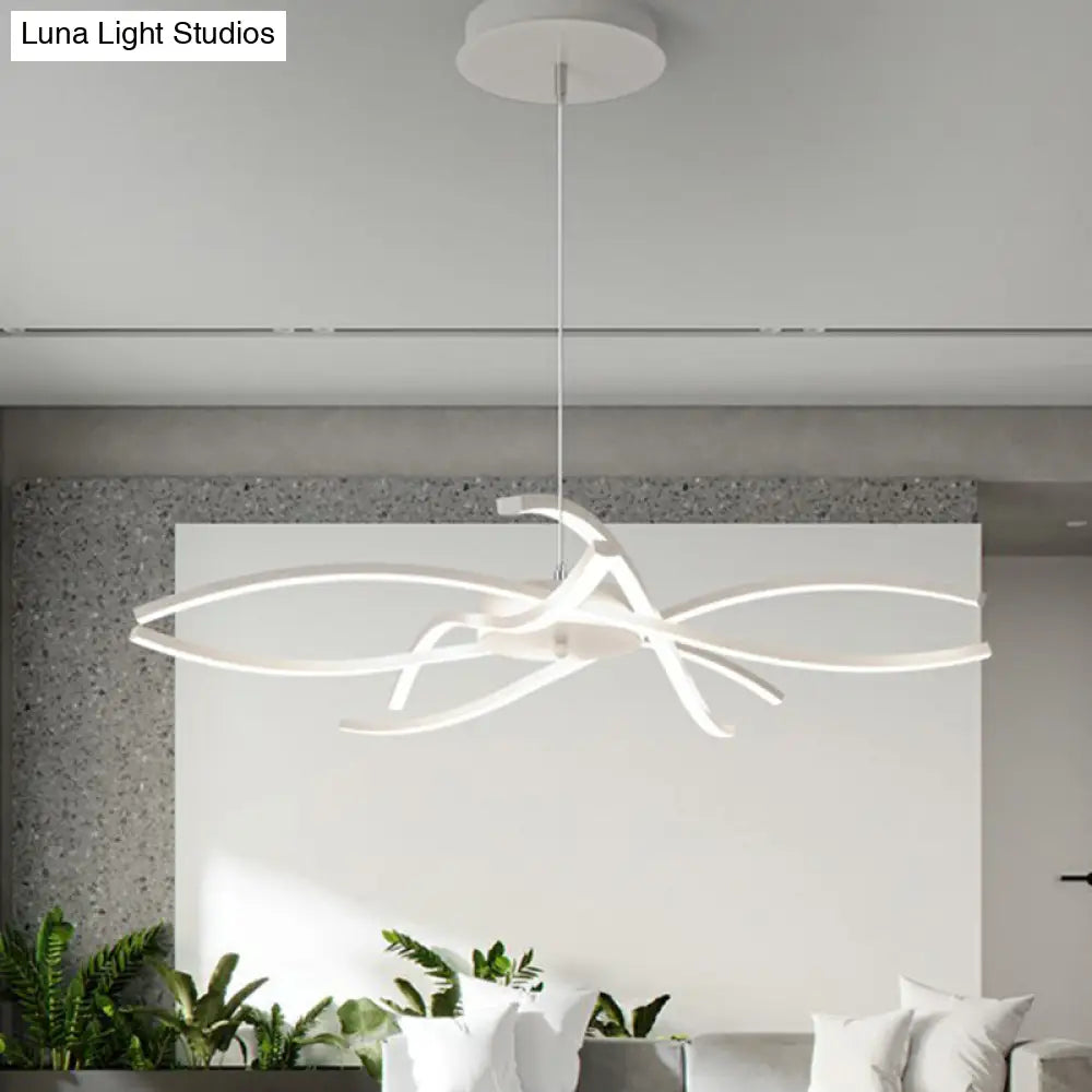 DecorBites™ LED Floral Chandelier: Elegant Metallic Simplicity for Living Room Lighting