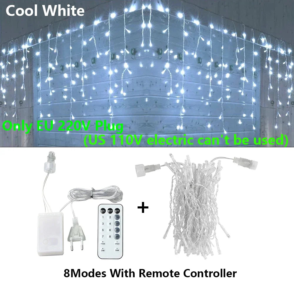 DecorBites™ LED Icicle String Lights - Outdoor Holiday Decor