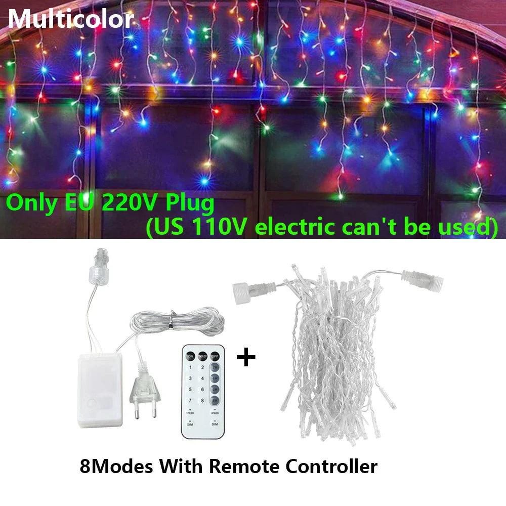 DecorBites™ LED Icicle String Lights - Outdoor Holiday Decor