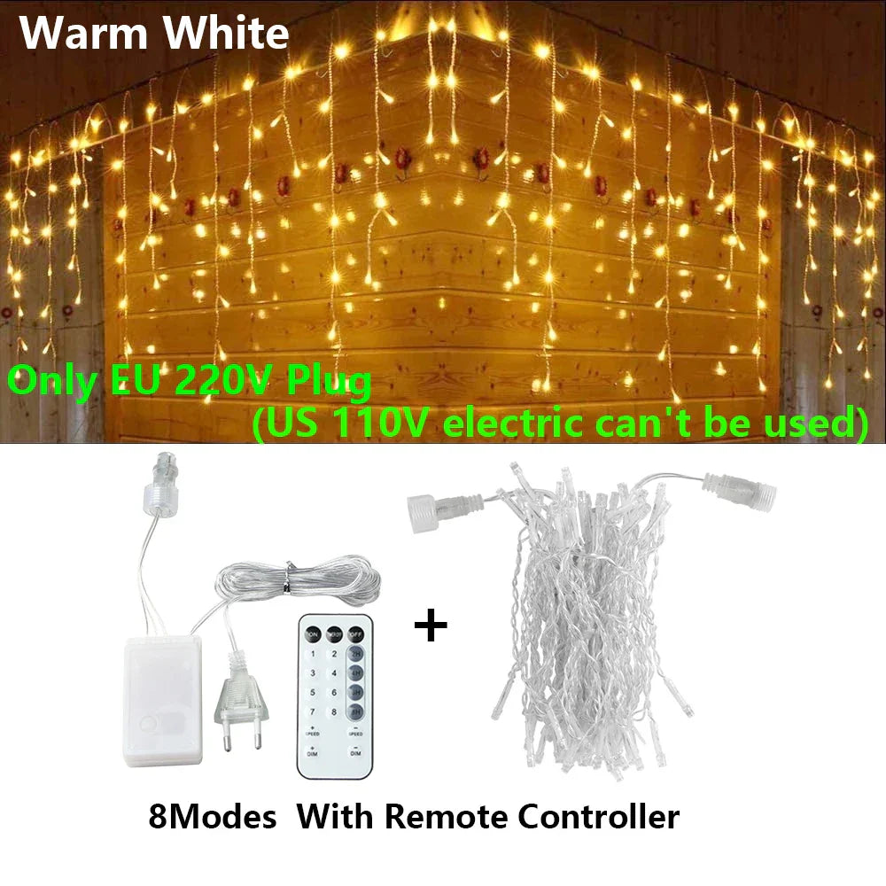 DecorBites™ LED Icicle String Lights - Outdoor Holiday Decor