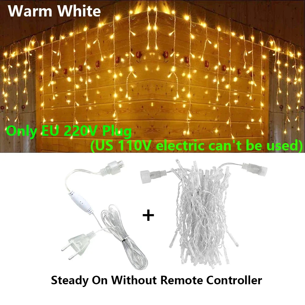 DecorBites™ LED Icicle String Lights - Outdoor Holiday Decor