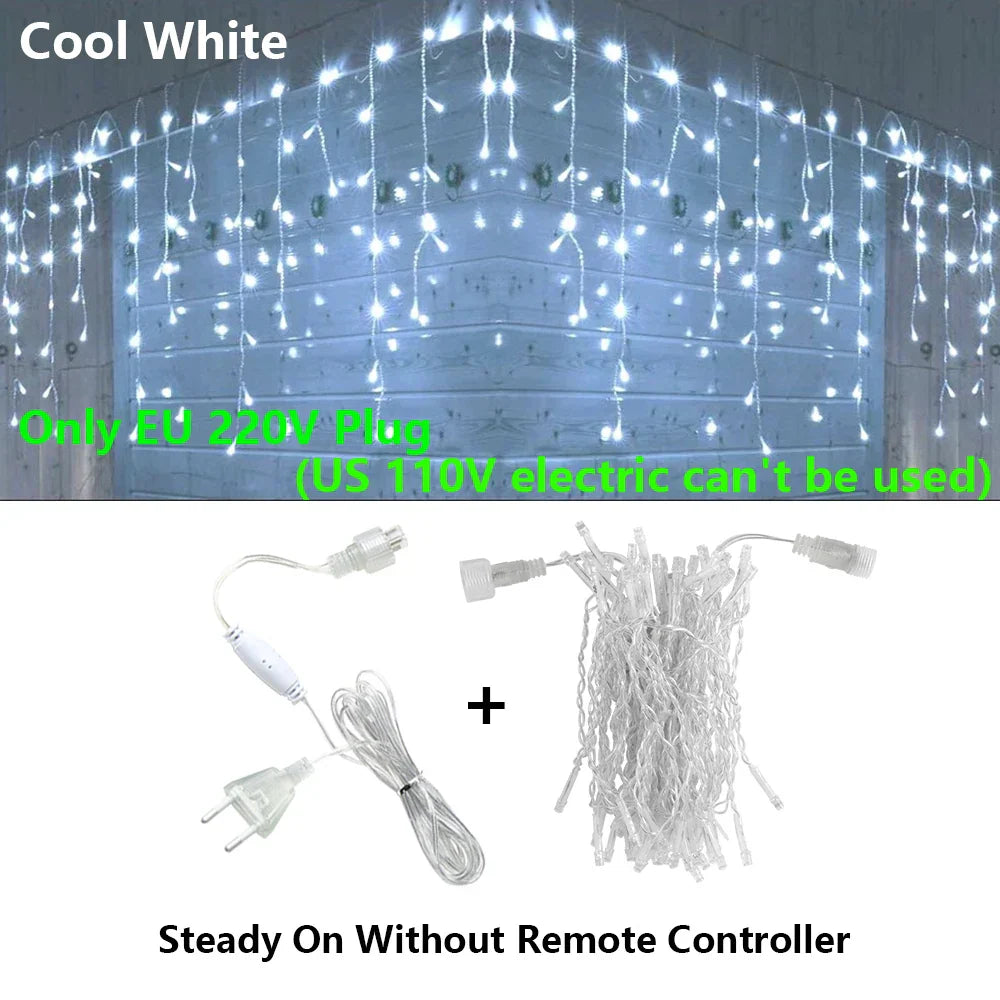 DecorBites™ LED Icicle String Lights - Outdoor Holiday Decor