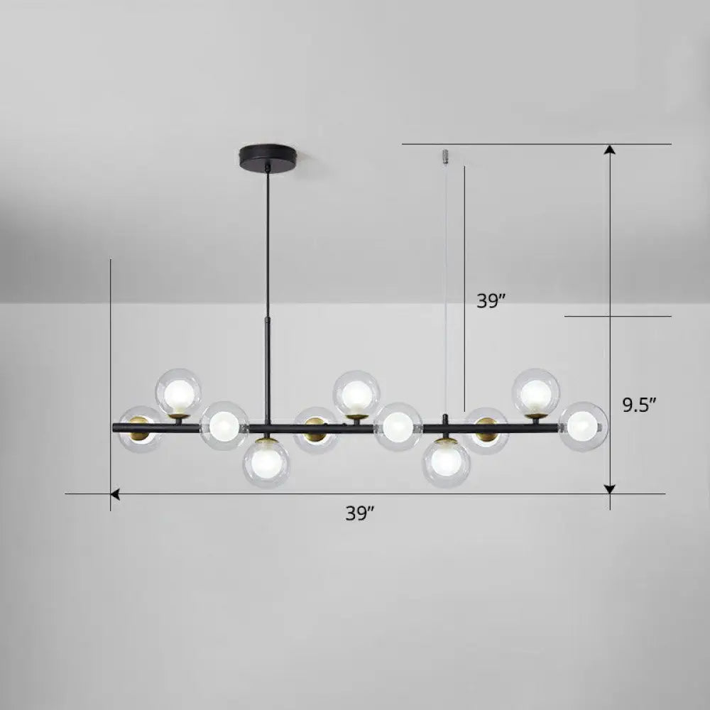 DecorBites™ LED Island Pendant Light: Postmodern Glass Bubble Lamp for Dining Room