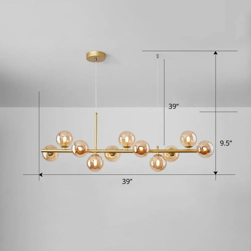 DecorBites™ LED Island Pendant Light: Postmodern Glass Bubble Lamp for Dining Room