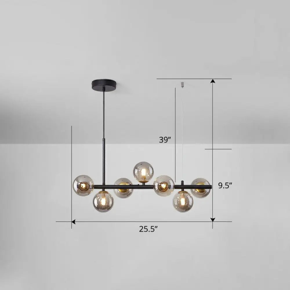 DecorBites™ LED Island Pendant Light: Postmodern Glass Bubble Lamp for Dining Room