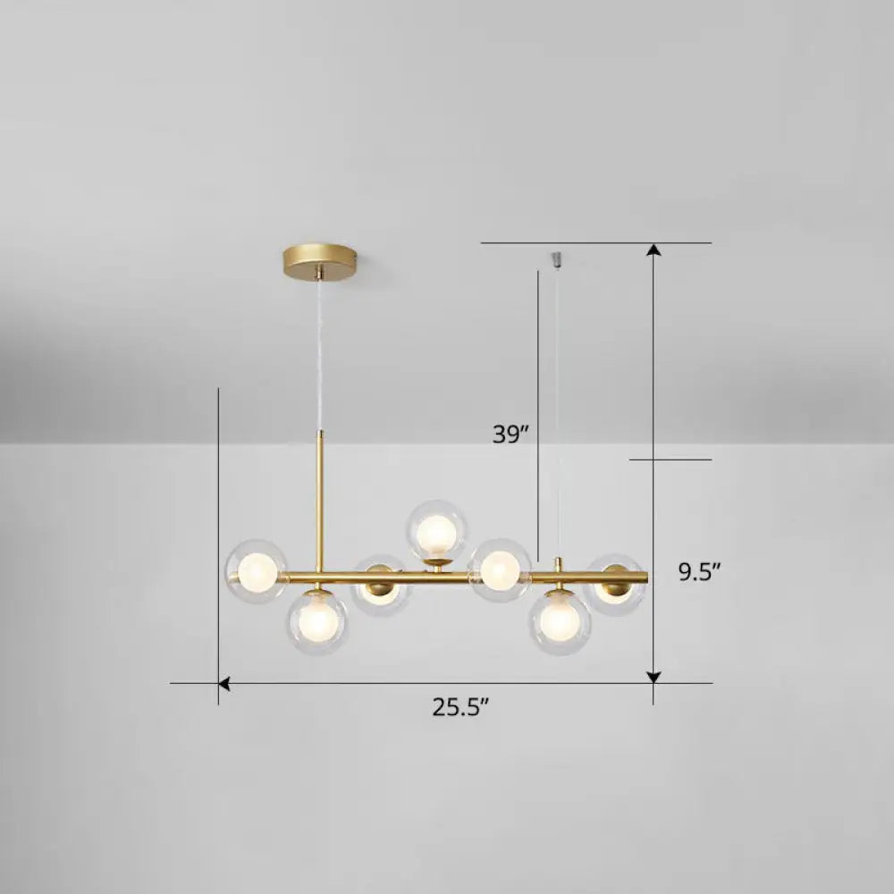 DecorBites™ LED Island Pendant Light: Postmodern Glass Bubble Lamp for Dining Room