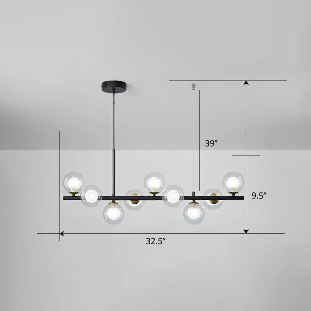 DecorBites™ LED Island Pendant Light: Postmodern Glass Bubble Lamp for Dining Room