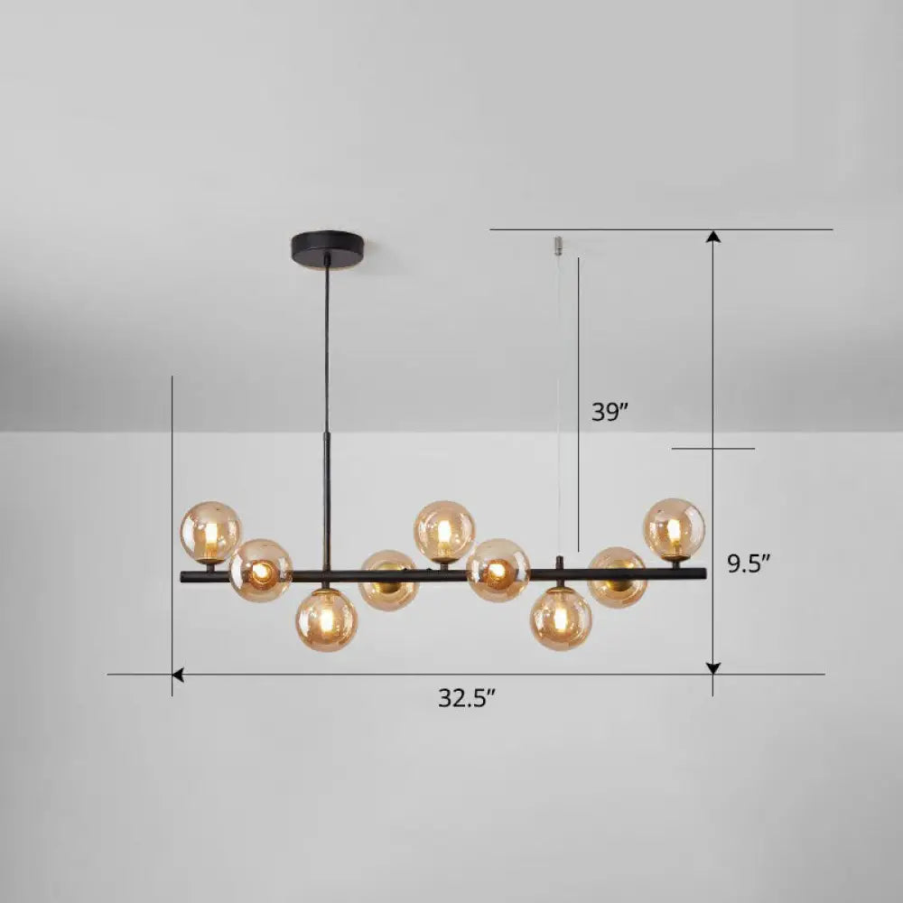 DecorBites™ LED Island Pendant Light: Postmodern Glass Bubble Lamp for Dining Room