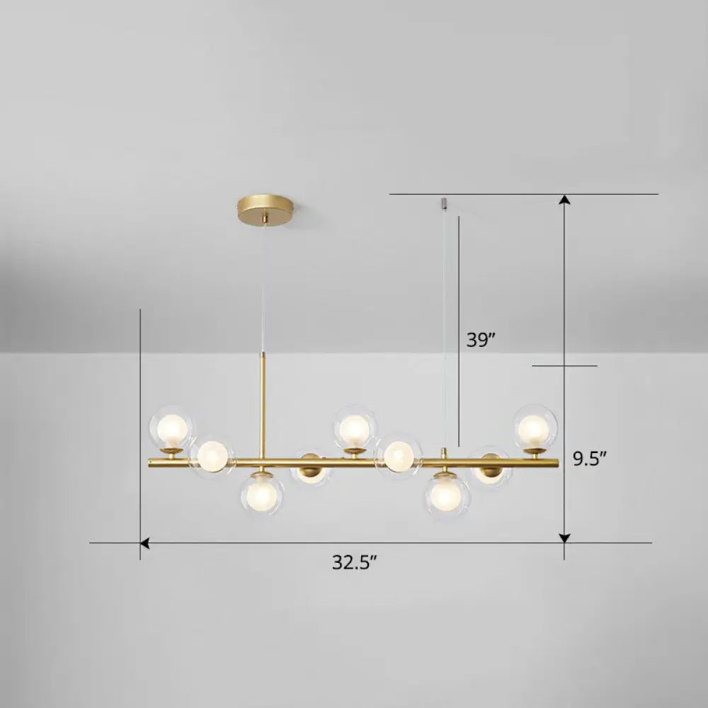 DecorBites™ LED Island Pendant Light: Postmodern Glass Bubble Lamp for Dining Room