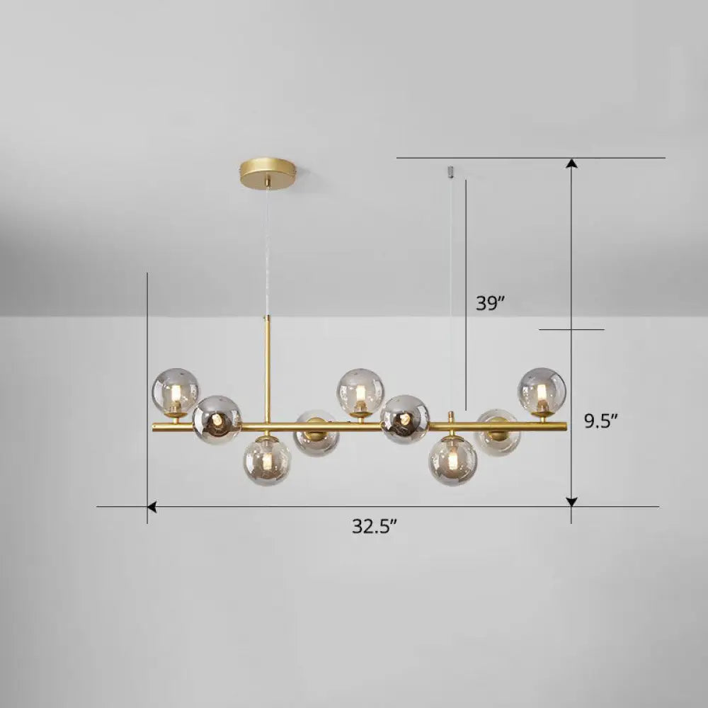 DecorBites™ LED Island Pendant Light: Postmodern Glass Bubble Lamp for Dining Room