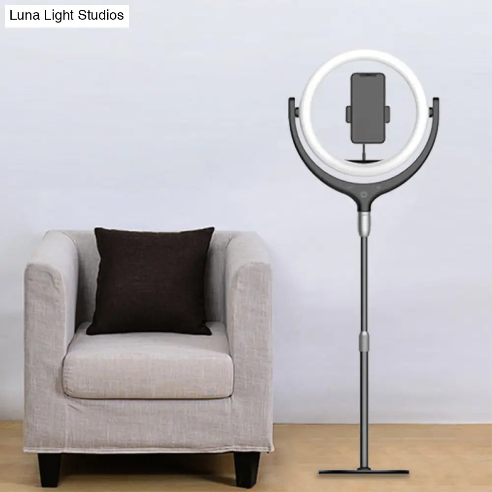 DecorBites™ LED Mirror Lamp with Rotatable Ring, USB Live Fill and Metallic Shade - Modern Black/White Design