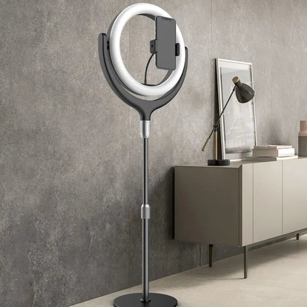 DecorBites™ LED Mirror Lamp with Rotatable Ring, USB Live Fill and Metallic Shade - Modern Black/White Design