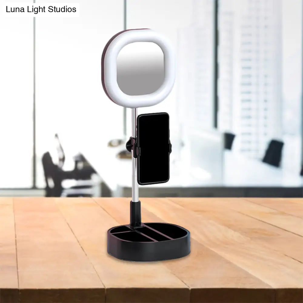 DecorBites™ LED Mirror Light - Metallic Black/Pink/Blue Finish, Simple Style, USB Port, Fill-in Lighting