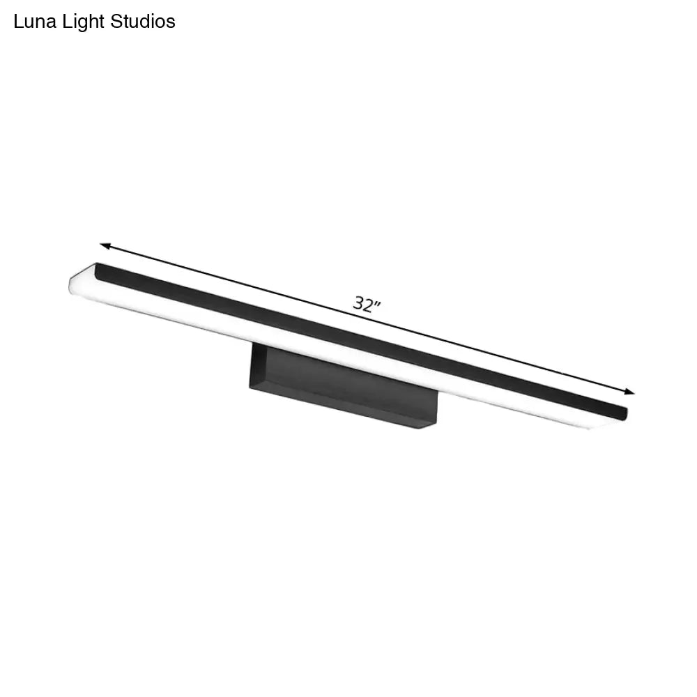 DecorBites™ LED Nordic Style Rectangle Bathroom Wall Vanity Light - Aluminum, 16"/24" Width, Wall Mounted Lamp (Black/Silver) - Warm/White Light