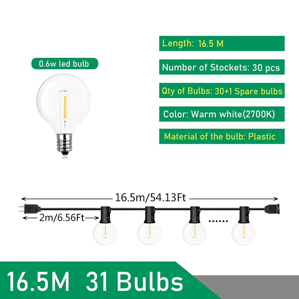 DecorBites™ LED Outdoor String Lights for Wedding Party