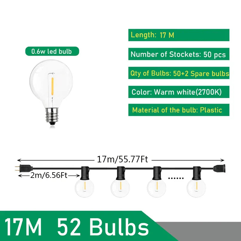 DecorBites™ LED Outdoor String Lights for Wedding Party