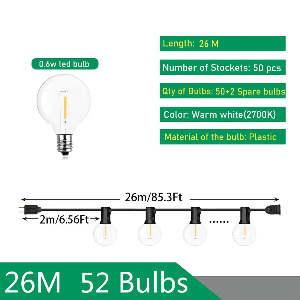 DecorBites™ LED Outdoor String Lights for Wedding Party