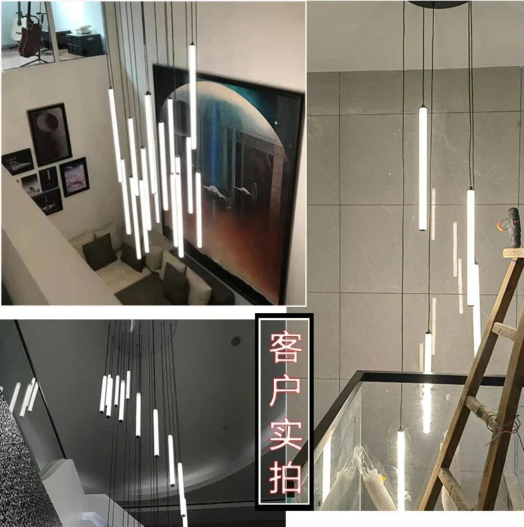 DecorBites™ LED Spiral Staircase Chandelier for Modern Home