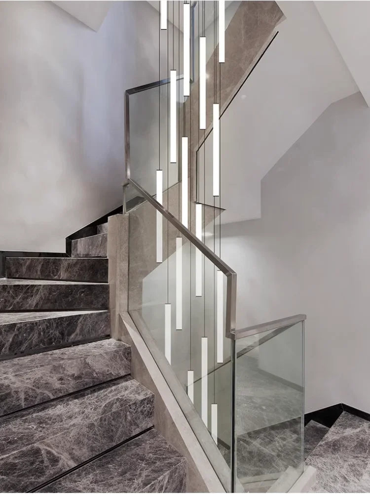 DecorBites™ LED Spiral Staircase Chandelier for Modern Home