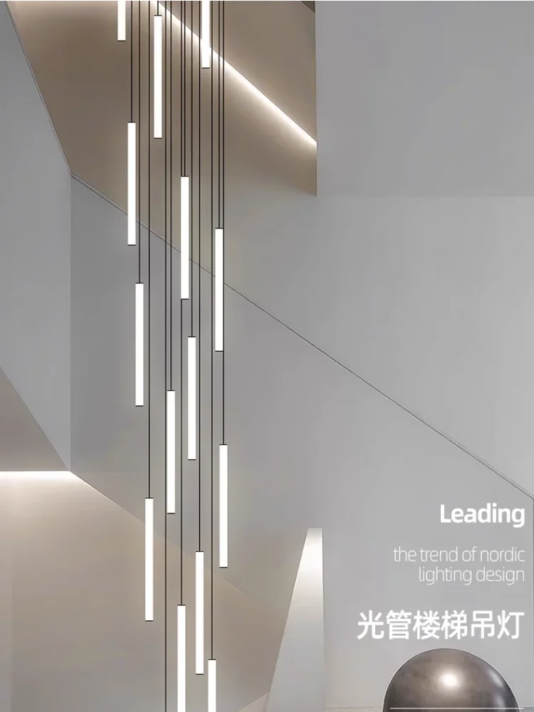 DecorBites™ LED Spiral Staircase Chandelier for Modern Home