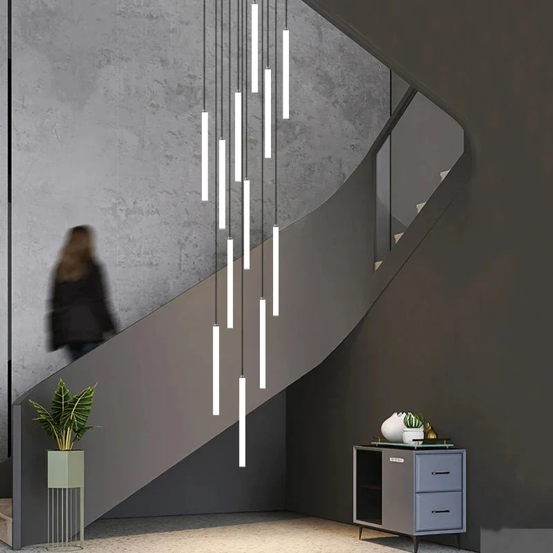 DecorBites™ LED Spiral Staircase Chandelier for Modern Home