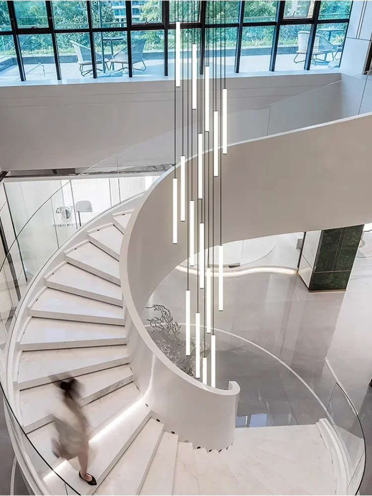 DecorBites™ LED Spiral Staircase Chandelier for Modern Home