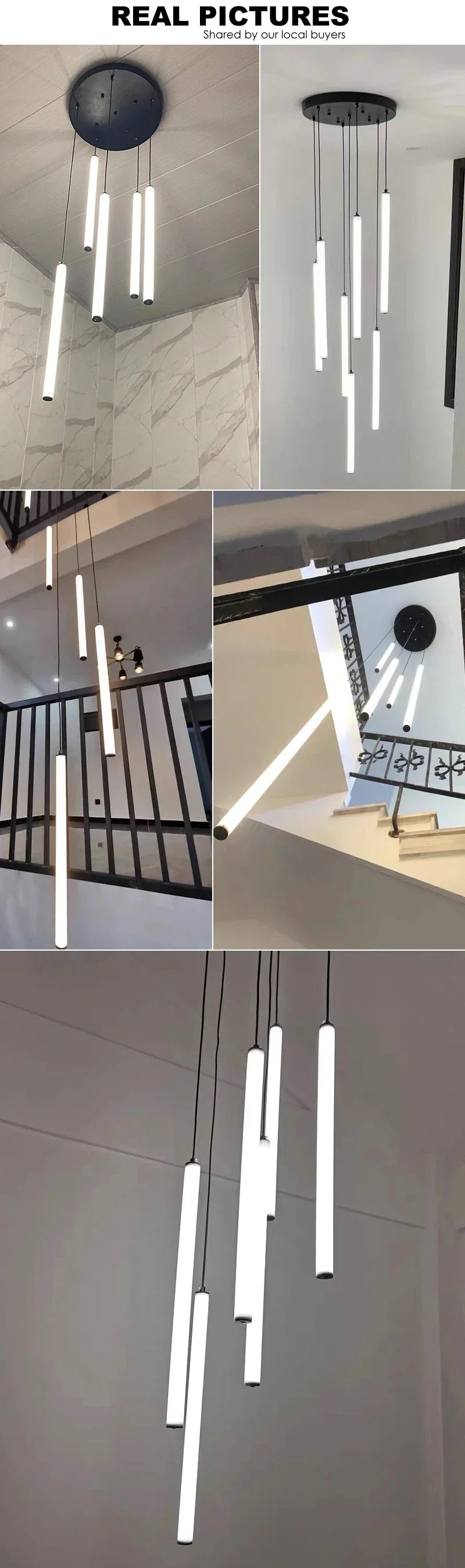 DecorBites™ LED Spiral Staircase Chandelier for Modern Home