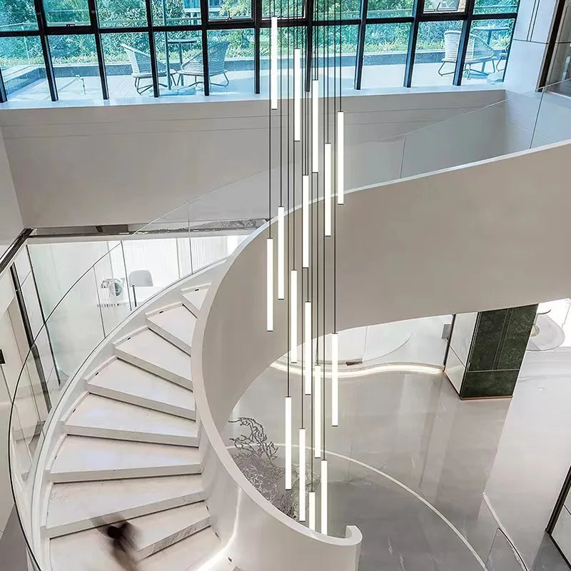 DecorBites™ LED Spiral Staircase Chandelier for Modern Home