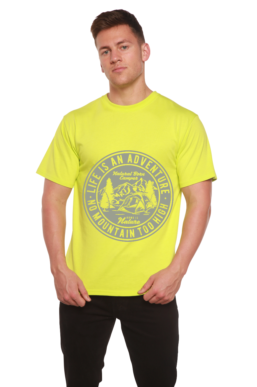Life Is An Adventure Men's Bamboo Viscose/Organic Cotton Short Sleeve Graphic T-Shirt