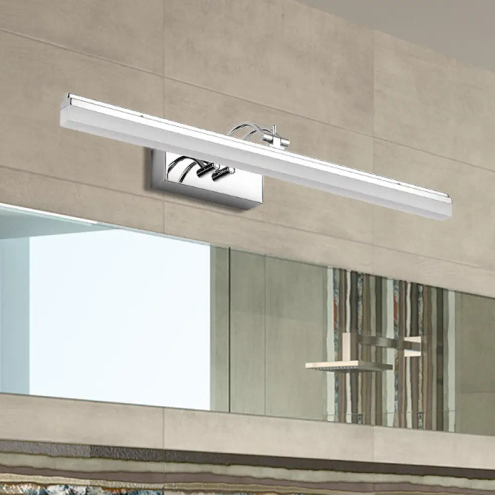 DecorBites™ Linear LED Vanity Light with Acrylic Shade in Warm/White, Silver Finish, 19"/23" Width