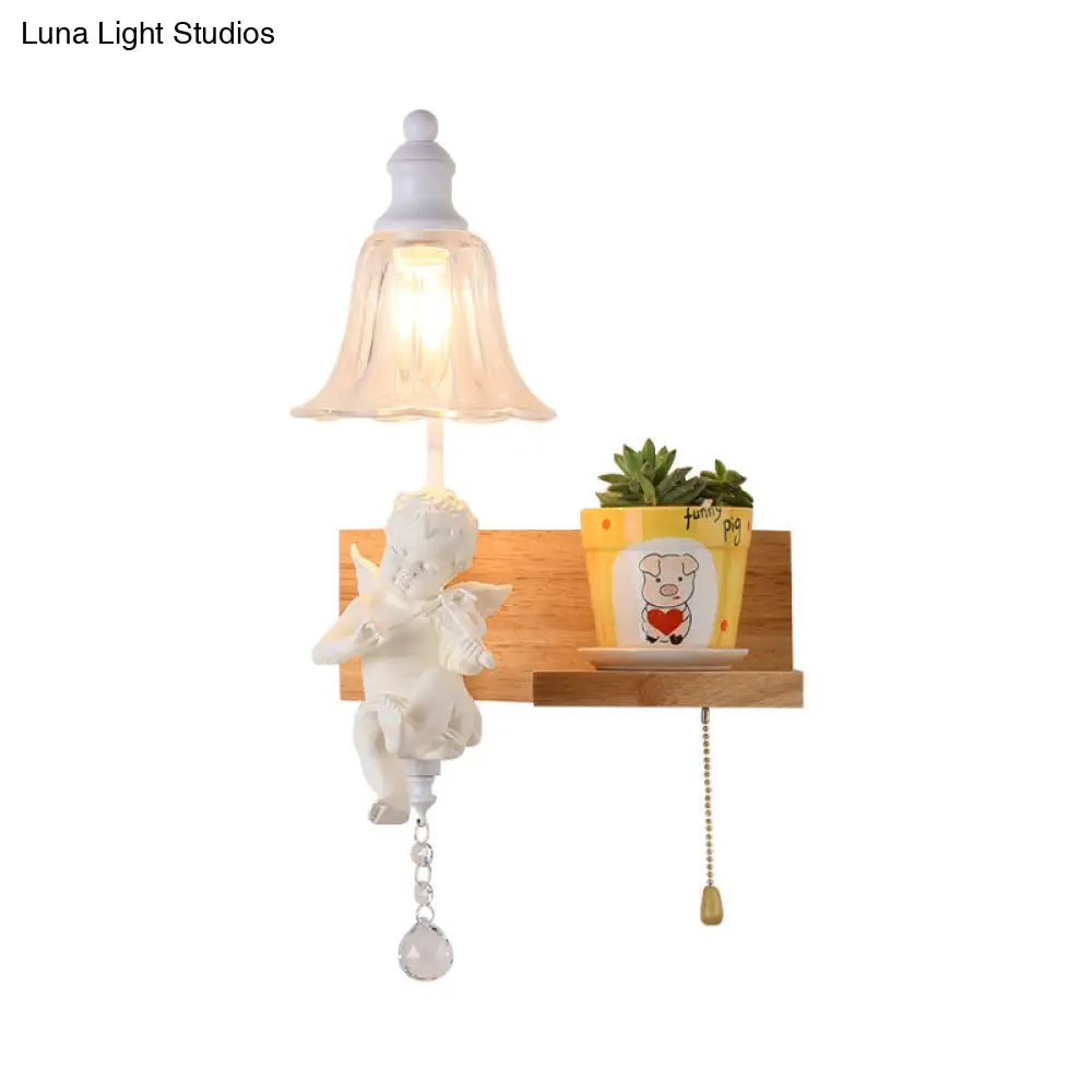 DecorBites™ Loft Style Clear Glass Bell Shade Wall Sconce - Bedside Wall Mounted Light with Angle Design