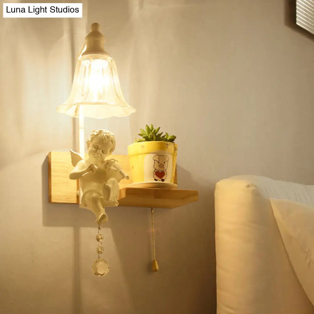 DecorBites™ Loft Style Clear Glass Bell Shade Wall Sconce - Bedside Wall Mounted Light with Angle Design