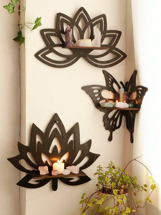 DecorBites™ Lotus Floating Wall Shelf - Multi-Style Home Decor