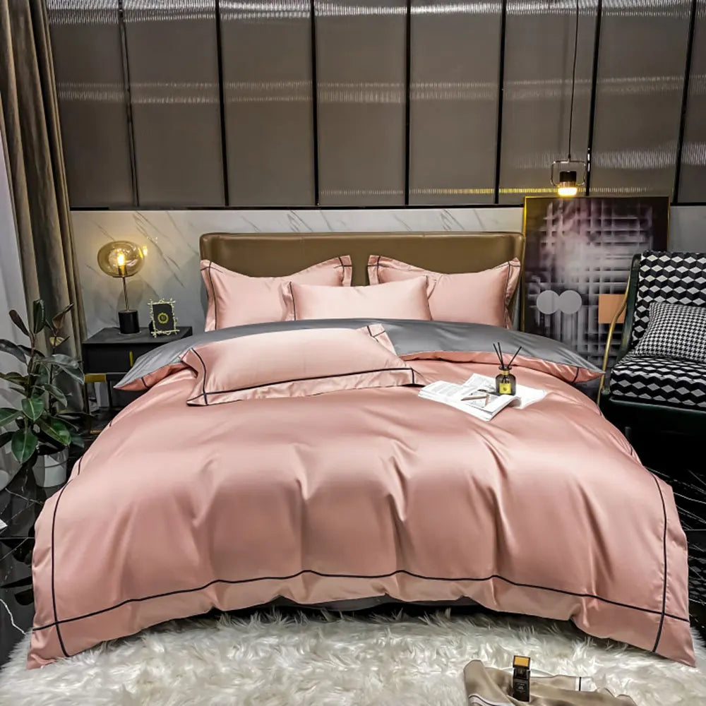 DecorBites™ Luxurious Egyptian Cotton Embroidered Bedding Set