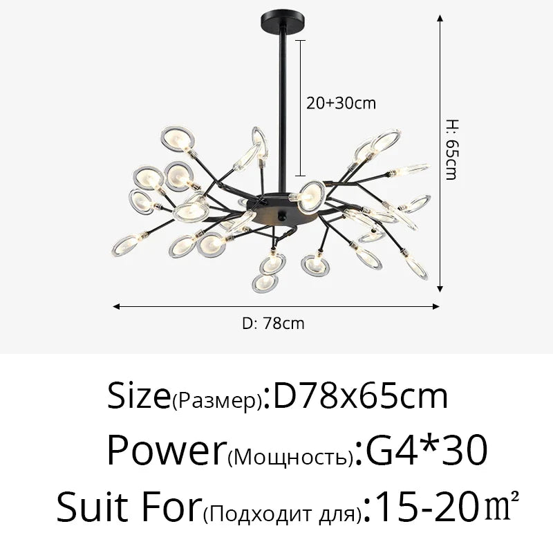 DecorBites™ Luxurious Golden LED Chandelier for Home