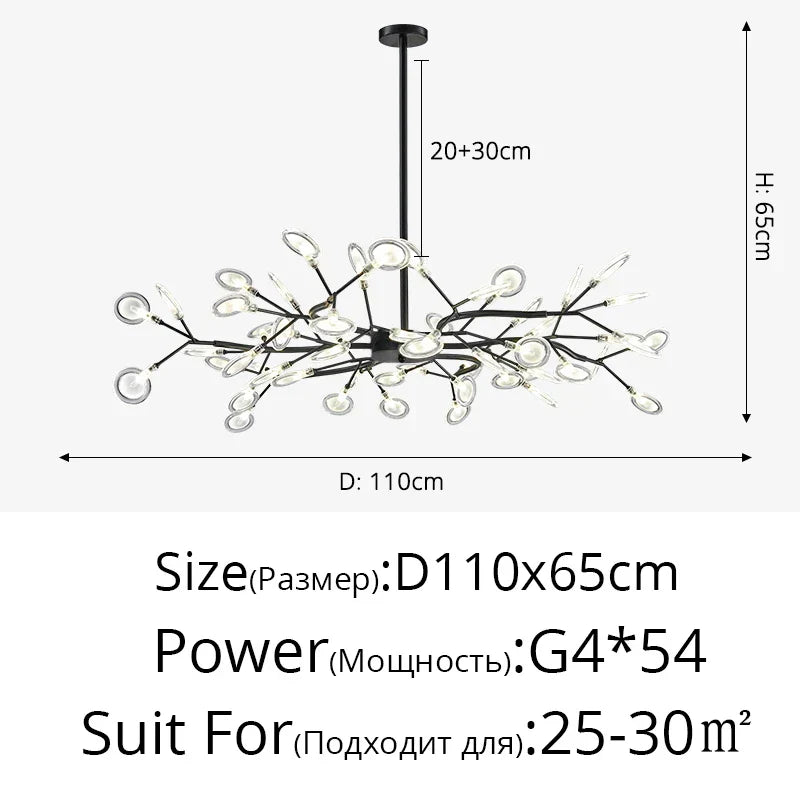 DecorBites™ Luxurious Golden LED Chandelier for Home