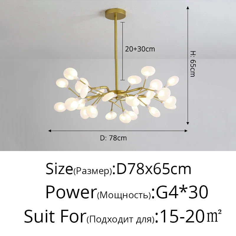 DecorBites™ Luxurious Golden LED Chandelier for Home