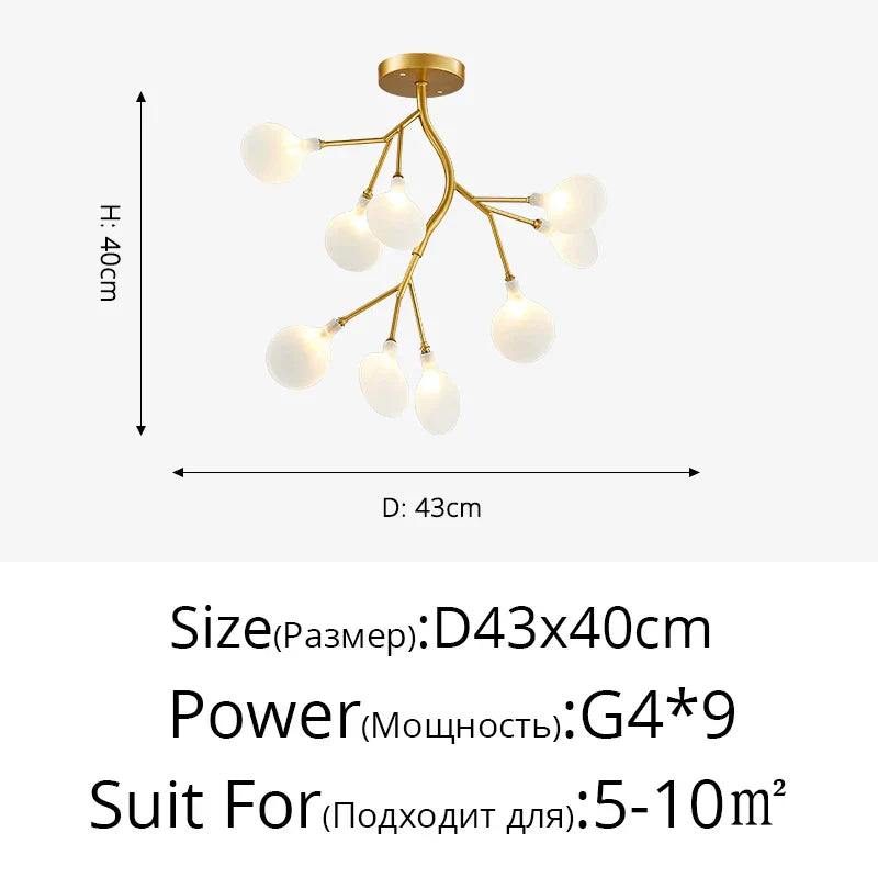 DecorBites™ Luxurious Golden LED Chandelier for Home