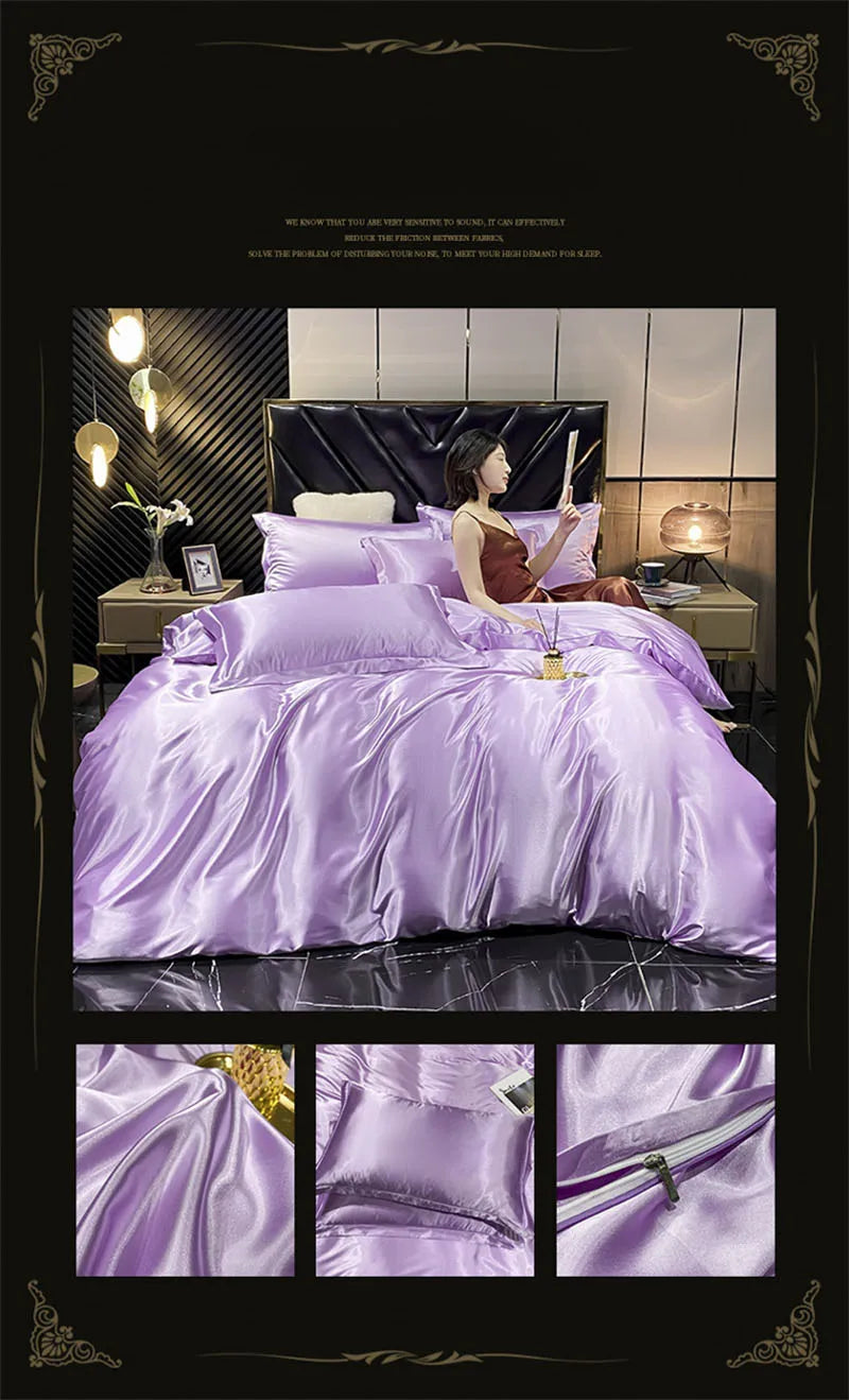 DecorBites™ Luxurious Mulberry Silk Bedding Set - Queen/King Size