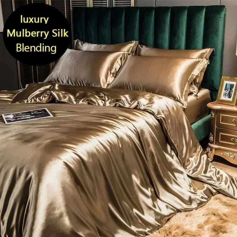 DecorBites™ Luxurious Mulberry Silk Bedding Set with Sheets