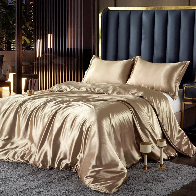 DecorBites™ Luxurious Nordic Silk Bedding Set for Couples