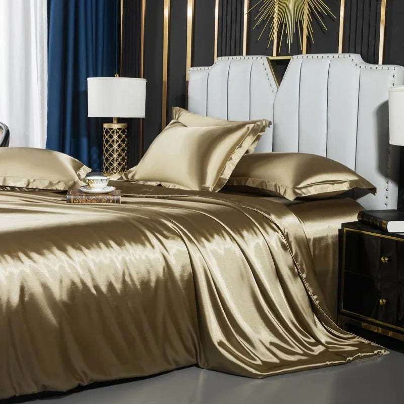 DecorBites™ Luxurious Nordic Silk Bedding Set for Couples