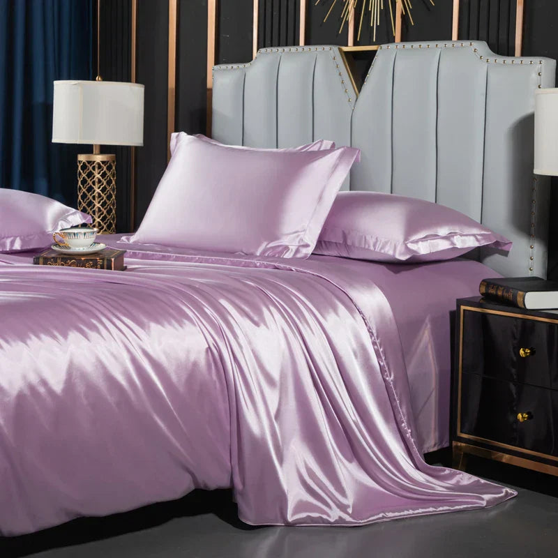 DecorBites™ Luxurious Nordic Silk Bedding Set for Couples