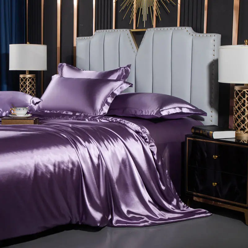 DecorBites™ Luxurious Nordic Silk Bedding Set for Couples