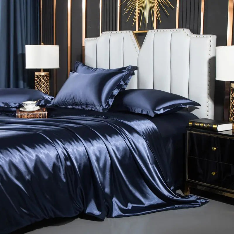 DecorBites™ Luxurious Nordic Silk Bedding Set for Couples