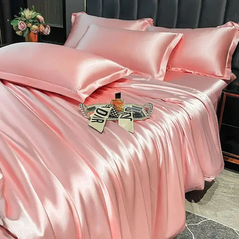 DecorBites™ Luxurious Nordic Silk Bedding Set for Couples