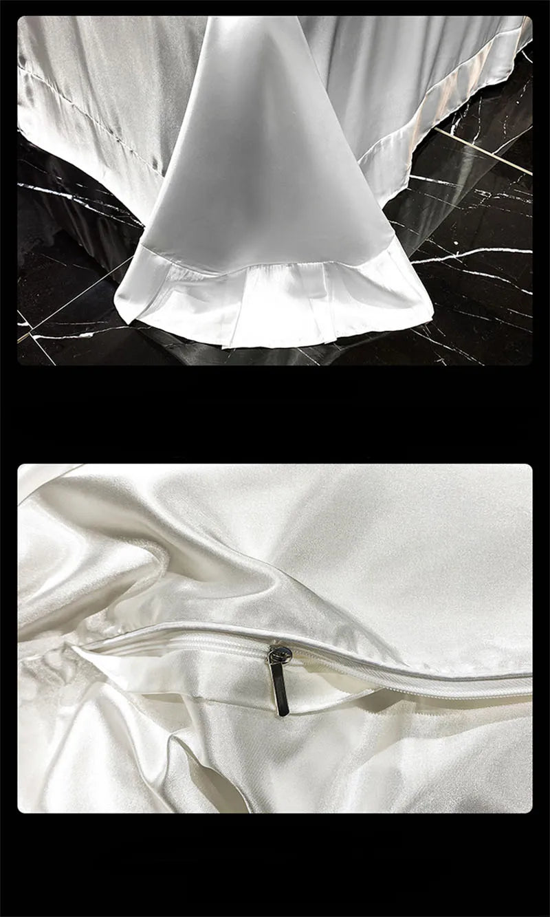 DecorBites™ Luxurious Silk Bedding Set with Sheets